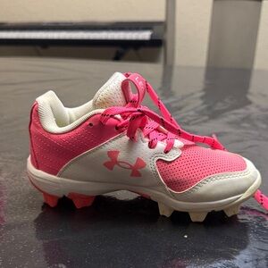Under Armour Pink and White Athletic Cleats